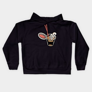 Noodles Skull, Food Skull Kids Hoodie